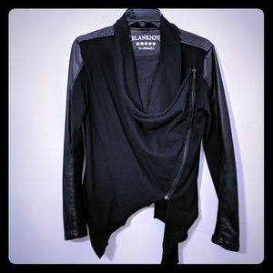 Blank NYC vegan & suede drape jacket